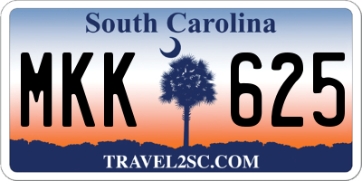 SC license plate MKK625