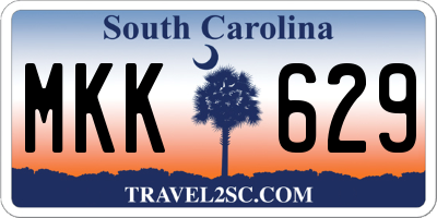 SC license plate MKK629