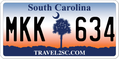 SC license plate MKK634