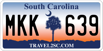 SC license plate MKK639