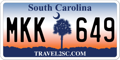 SC license plate MKK649