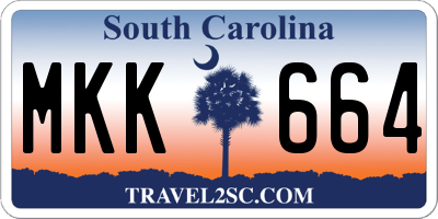 SC license plate MKK664
