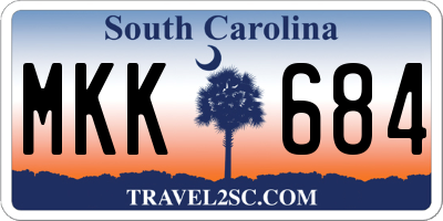 SC license plate MKK684
