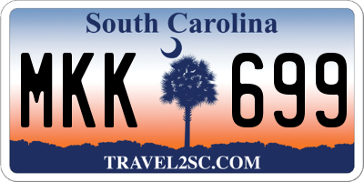 SC license plate MKK699