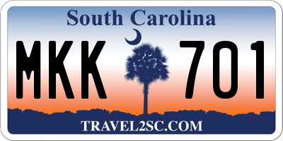 SC license plate MKK701