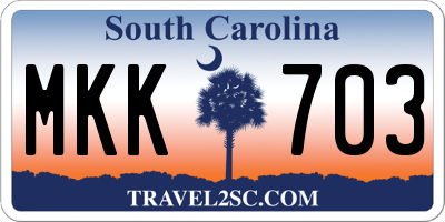 SC license plate MKK703