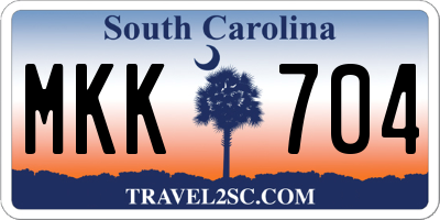 SC license plate MKK704