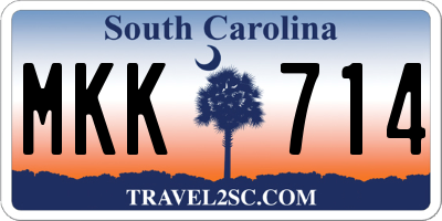 SC license plate MKK714