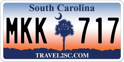 SC license plate MKK717