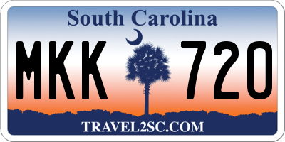 SC license plate MKK720