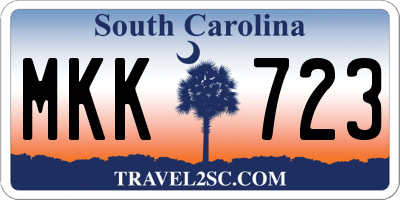 SC license plate MKK723