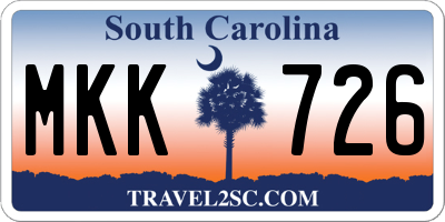 SC license plate MKK726