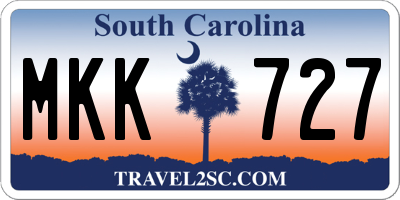 SC license plate MKK727