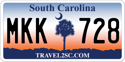 SC license plate MKK728