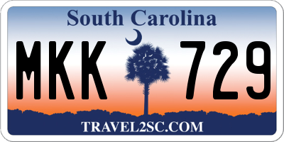 SC license plate MKK729