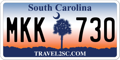 SC license plate MKK730