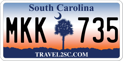SC license plate MKK735