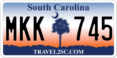 SC license plate MKK745