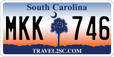 SC license plate MKK746