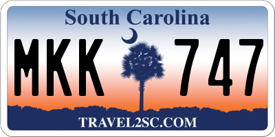 SC license plate MKK747