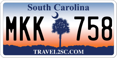 SC license plate MKK758