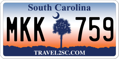 SC license plate MKK759