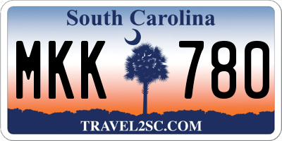 SC license plate MKK780