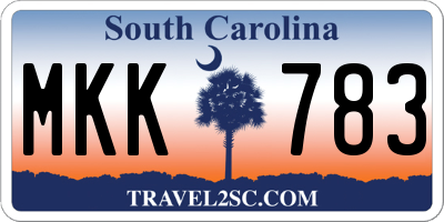 SC license plate MKK783