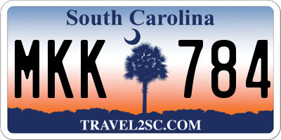 SC license plate MKK784
