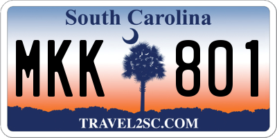 SC license plate MKK801