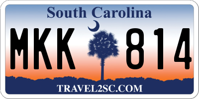SC license plate MKK814