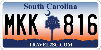 SC license plate MKK816