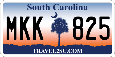 SC license plate MKK825