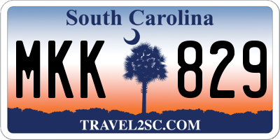 SC license plate MKK829