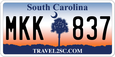 SC license plate MKK837