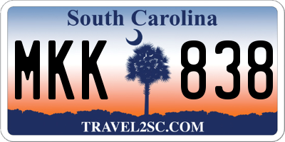 SC license plate MKK838