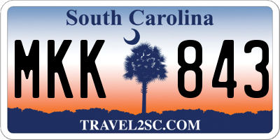 SC license plate MKK843