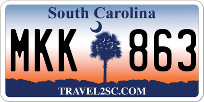 SC license plate MKK863