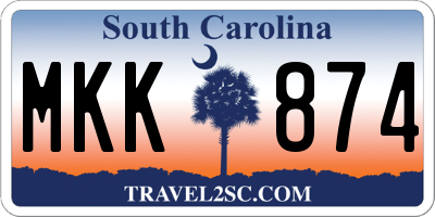 SC license plate MKK874
