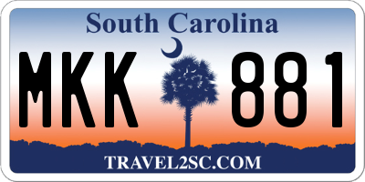 SC license plate MKK881