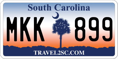 SC license plate MKK899