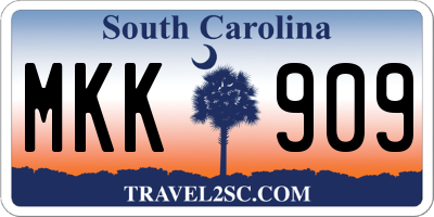 SC license plate MKK909