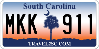 SC license plate MKK911