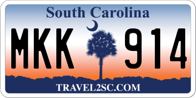 SC license plate MKK914