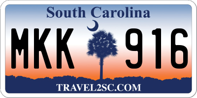 SC license plate MKK916