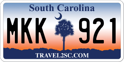 SC license plate MKK921