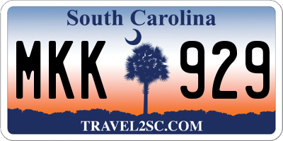 SC license plate MKK929