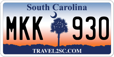 SC license plate MKK930
