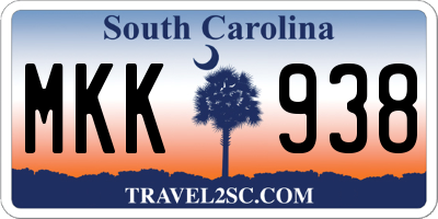 SC license plate MKK938