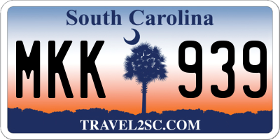 SC license plate MKK939